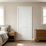 32 in. x 80 in. x 1-3/8 in. Shaker White Primed 2-Panel Wooden Interior Door