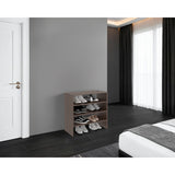 Shoe Rack - Modern Multi-Tier - Engineered Wood - Gray Walnut