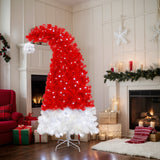 6ft Artificial Christmas Tree with LED Lights, Santa Hat Shape