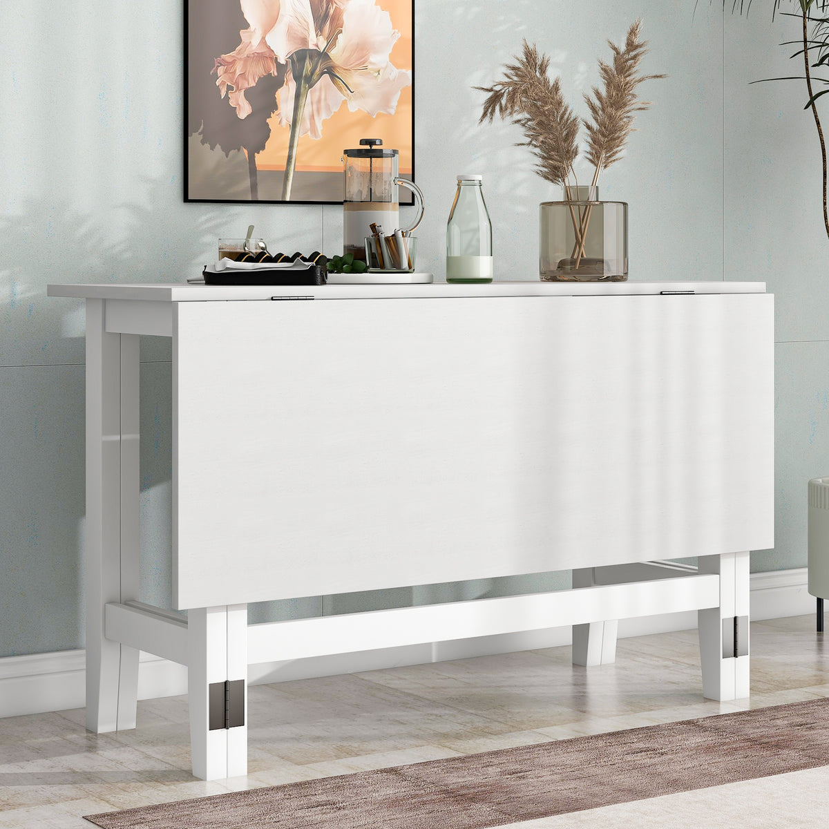 Solid Wood Dining Table White 51"