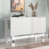 Solid Wood Dining Table White 51"