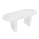 Engineered Wood Dining Table White 37"