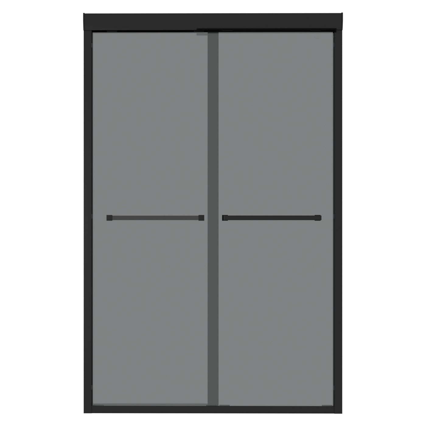 48"W x 76"H Matte Black Double Sliding Glass Shower Door