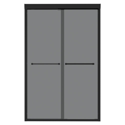 48"W x 76"H Matte Black Double Sliding Glass Shower Door