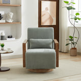 Linen Accent Chair Swivel Pale Green