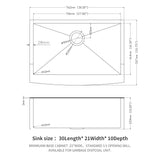 30 Inch Stainless Steel Apron Front Farmhouse Kitchen Sink