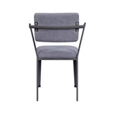 Dining Chairs - High Back - Metal & Gray Fabric - Set of 2