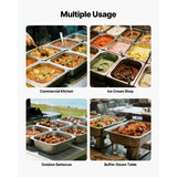6 Pack Stainless Steam Hotel Pans, 1/2 Size Table Steam Pan