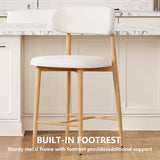 Set of 2 Metal Bar Stool Beige