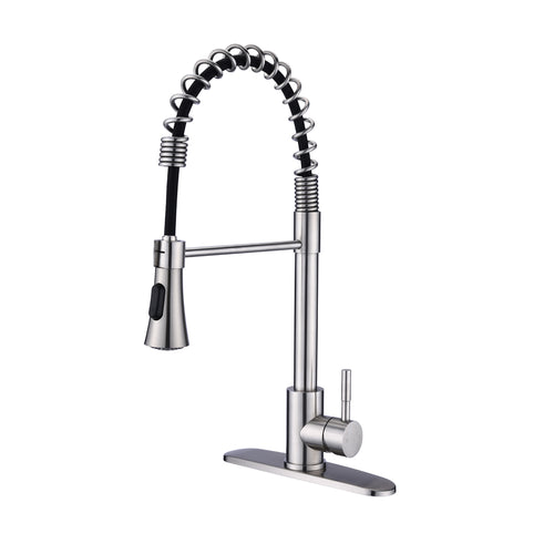 Commercial Kitchen Sink Faucet Brushed Nickel Deck Plate