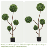 4FT Tall Artificial Boxwood Topiary Tree Large Faux Green Plant in Pot