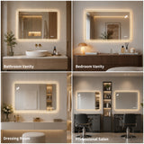 24" W x 32" H Rectangular Front-Lighted and Backlit LED Bathroom Mirror