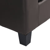 4-Seat Faux Leather Chaise Sofa with Chaise Dark Brown 96"