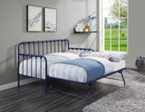 Daybed with Trundle Metal Navy Blue