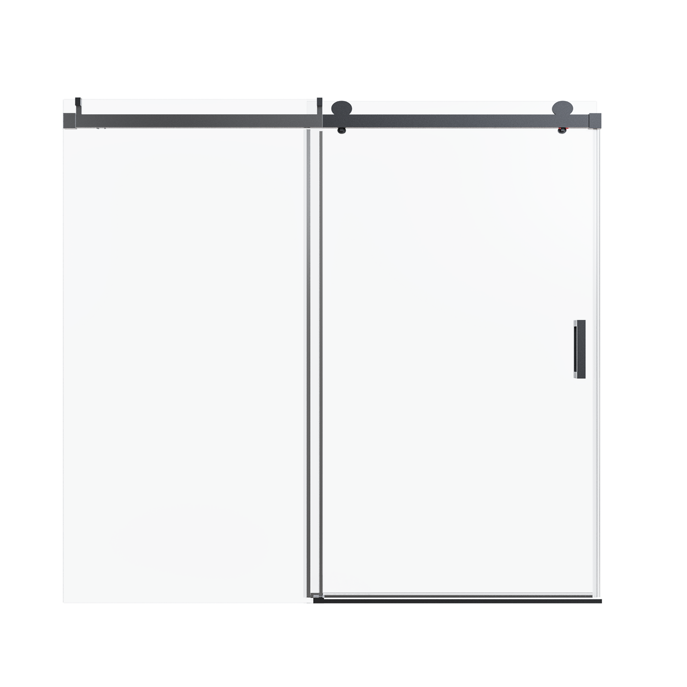 Matte Black Frameless Single Sliding Soft-Close Shower Door