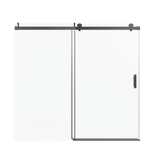 Matte Black Frameless Single Sliding Soft-Close Shower Door