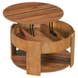 Round Lift Top Coffee Table with Hidden Storage Adjustable