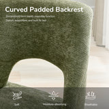 Set of 2 Solid Wood Dining Chair Tufted Green