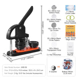Button Maker Machine, 2.28 inch/58mm Pin Maker with 100pcs Button Parts, Ergonom