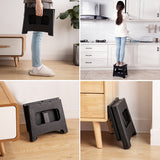 Folding Step Stool - Non-Slip - Black - 9" - 300 lb Capacity