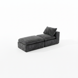 Sofa Cloud Modular Chenille Dark Gray 2 Seat 69 In Sponge Particle Fill