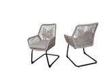 Outdoor Patio Furniture Set of 2 Metal Grey