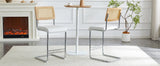 Set of 4 Faux Leather Bar Stool White