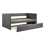 Daybed with Trundle Engineered Wood Dark Gray