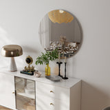 70cm bathroom mirror, round mirror, matte white Backboard