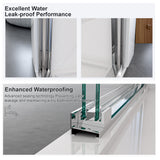 44"-48"W*72" H Semi-Frameless Double Sliding Shower Door, Bypass Shower Door
