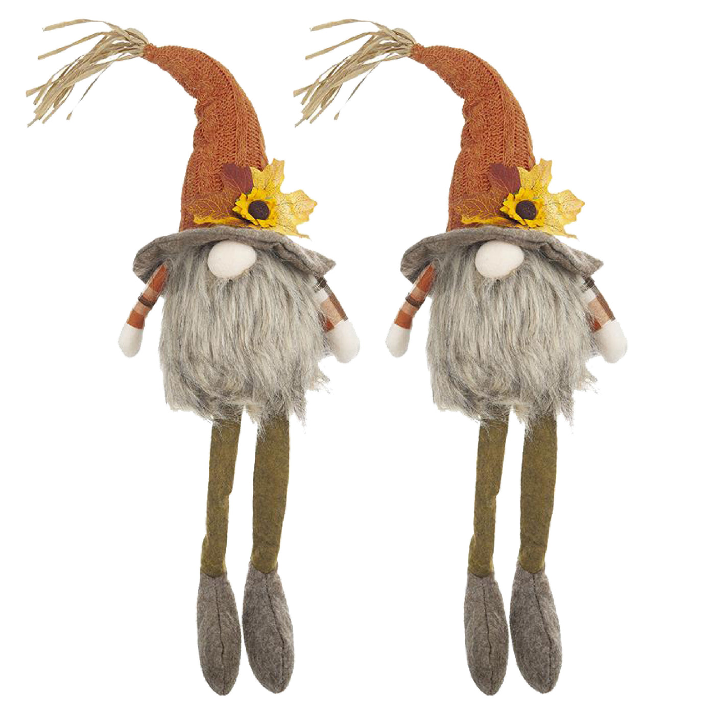 Fabric Sitting Gnome with Maple Leaf Hat, Fall Thanksgiving Decor