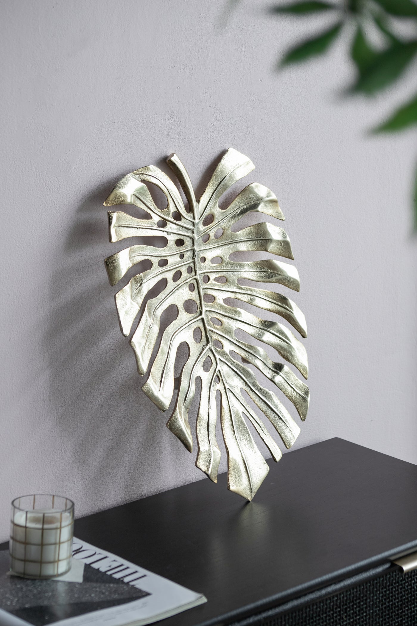 Gold Monstera Leaf Wall Décor 24.8" x 17.3" x 2