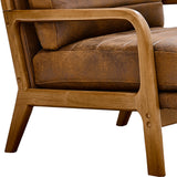 Wood Accent Chair Light Brown