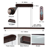 Modern LED Pendant Light - Walnut Wood - 51" with Remote