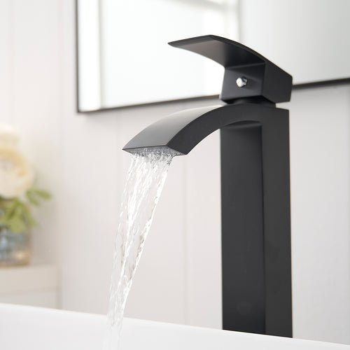 Black Single Handle Bathroom Sink Faucet Modern Vanity