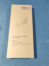 2-in-1 Shoe Storage Bench, PP Rattan Shoe Cabinet with 2 Adjustable Shelves