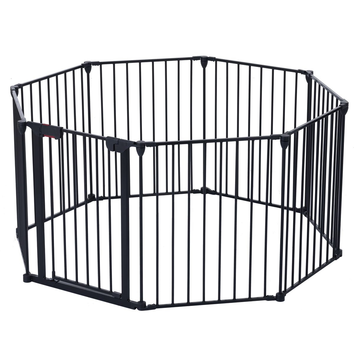 200' Adjustable Safety Gate 8 Panels Play Yard Metal Doorways Fireplace Fence Ch