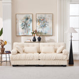 Sectional Sofa Cloud Modular Flannelette Beige 2 Seat 88 In 4 Pillows