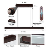 LED Pendant Light - Iron and Wood - Walnut Finish - 39" Dimmable