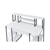 Writing Desk - Wood & Metal Sled Base - White - 47" Top with Drawer