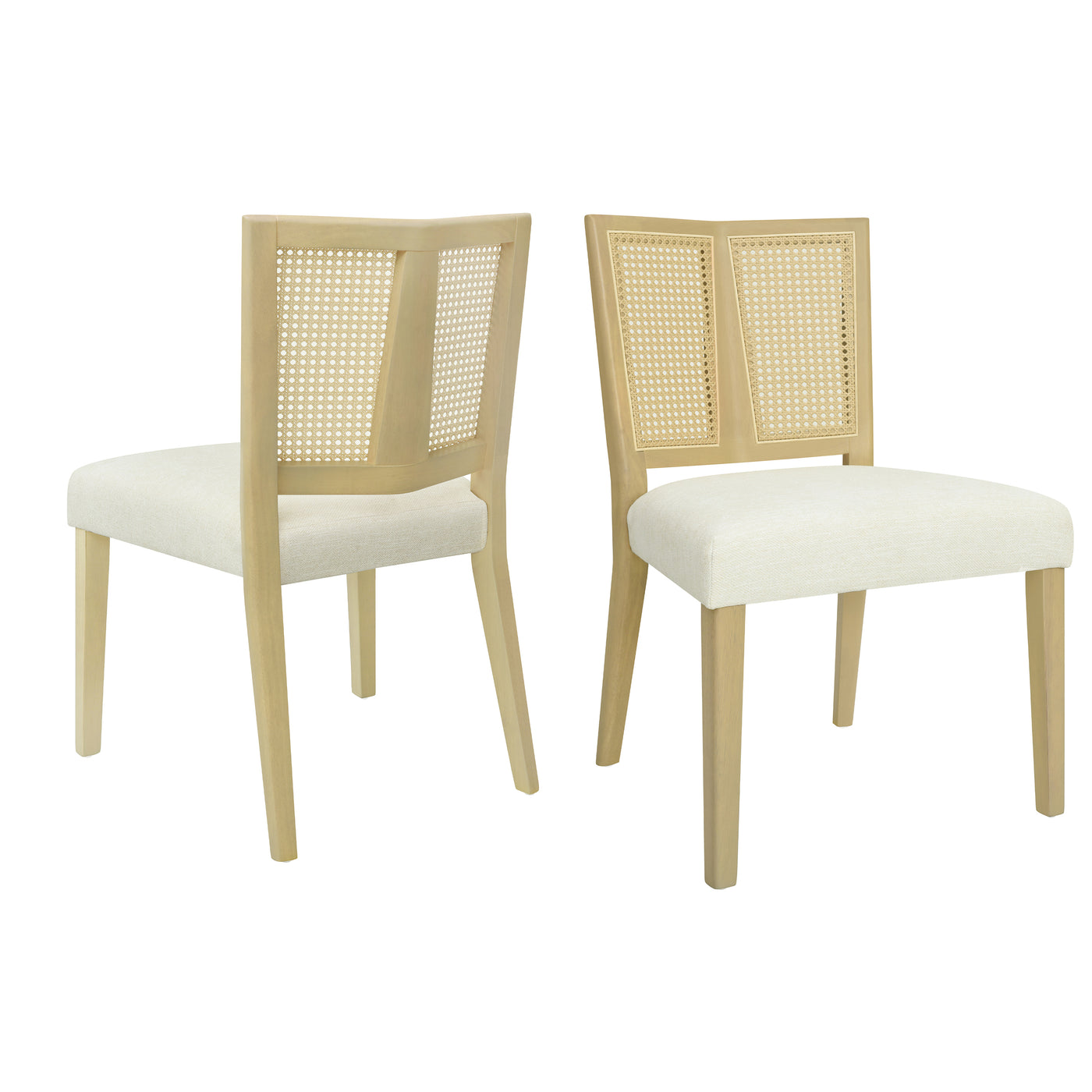 Mid-Century Rattan Dining Chair Set of 2