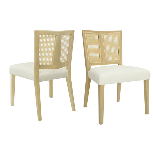 Mid-Century Rattan Dining Chair Set of 2