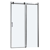 48" x 76" Matte Black Single Sliding Bypass Shower Door Enclosure