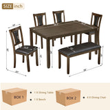 Wood Dining Set Walnut