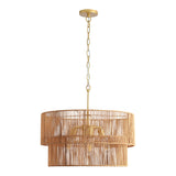 23.62" Handwoven Woven Paper Rattan Chandelier