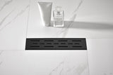 12" Linear Shower Drain, 304 Stainless Steel, Brick Pattern Grate