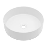 Elegant White Ceramic Vessel Bathroom Sink with Stain-Resistant Finish, 15.75'x1