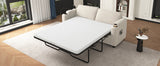 Beige Corduroy Sleeper Sofa Loveseat Full Mattress USB
