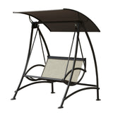 2-Seat Patio Swing Chair with Canopy and Steel Frame