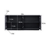 Buffet Cabinet with Storage, 4 Doors Modern Accent Storage Sideboard